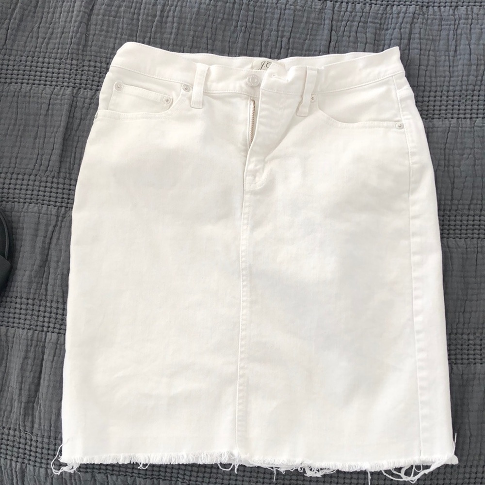 JCrew white denim skirt sz 26 GUC